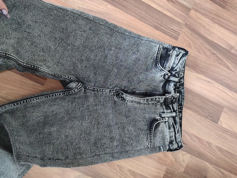 Gri yıkamalı jeans - Görsel 2