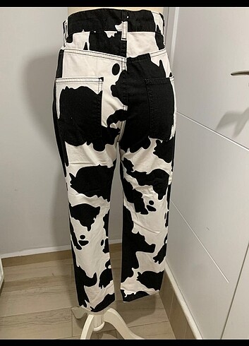 38 Beden siyah Renk Sorunsuz zebra desen kot jean