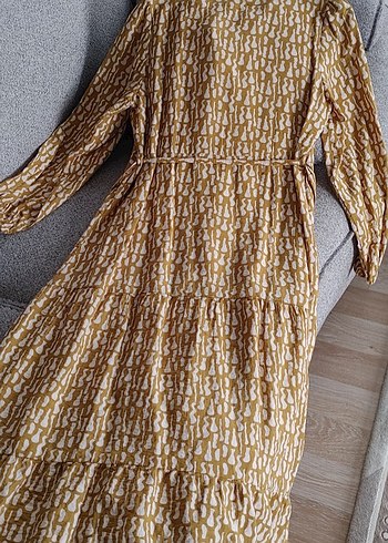 Bohem Hardal Krem Uzun Elbise - Görsel 3