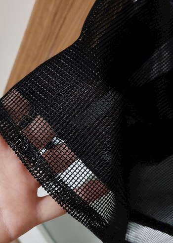 Düğmeli Siyah Uzun Kadın Tunik /Trenckot - Görsel 6