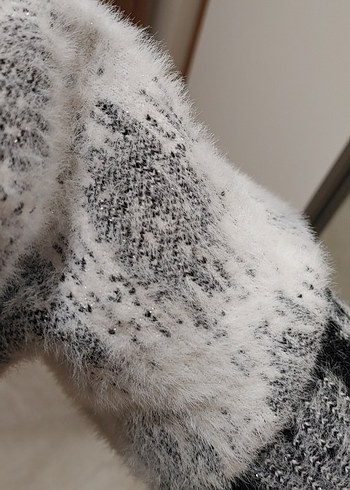 Gri Ekose Desenli Uzun Kadın Kaban - Görsel 3