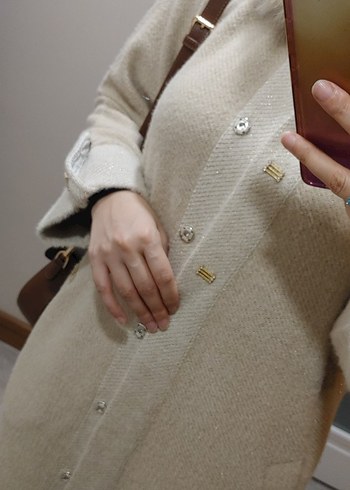 Kürk Detaylı Uzun Camel Kadın Kaban - Görsel 2