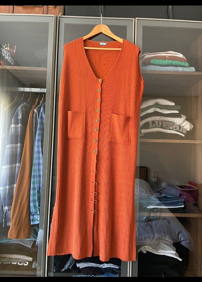 Düğmeli triko yelek - Görsel 5