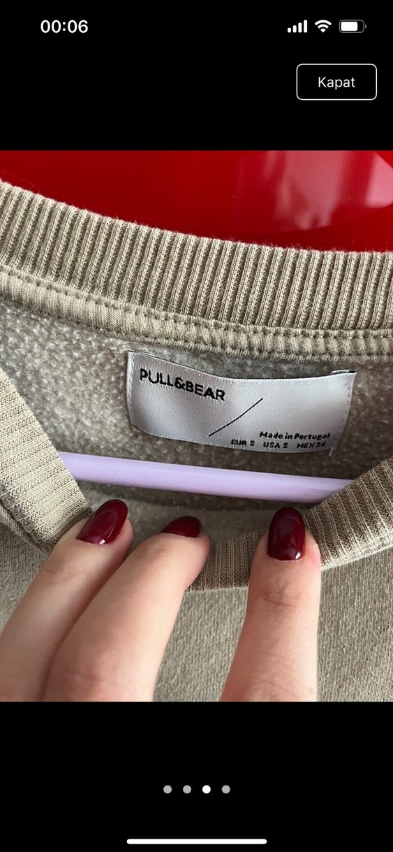 Kadın Bej Baskılı Pamuklu Sweatshirt - Görsel 3