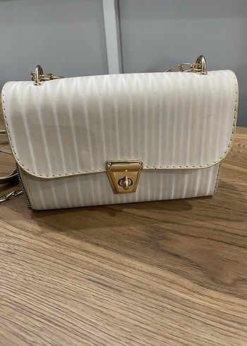 Nakışlı Bej Kadın Portföy Çanta - Görsel 3