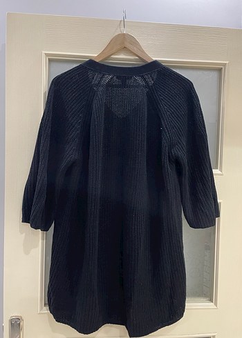 Siyah V Yaka Örgü Kadın Kazak - Görsel 5