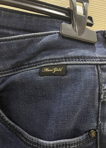 Lacivert Midi Boy Kadın Kot Pantolon - Görsel 4