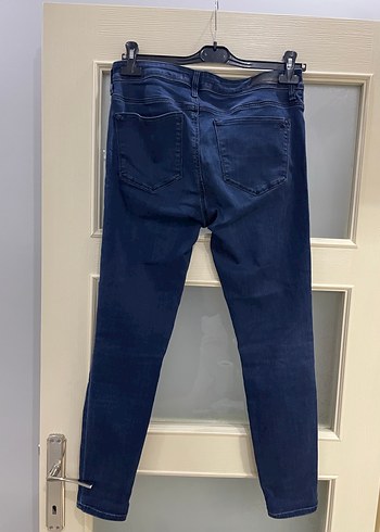 Lacivert Midi Boy Kadın Kot Pantolon - Görsel 5