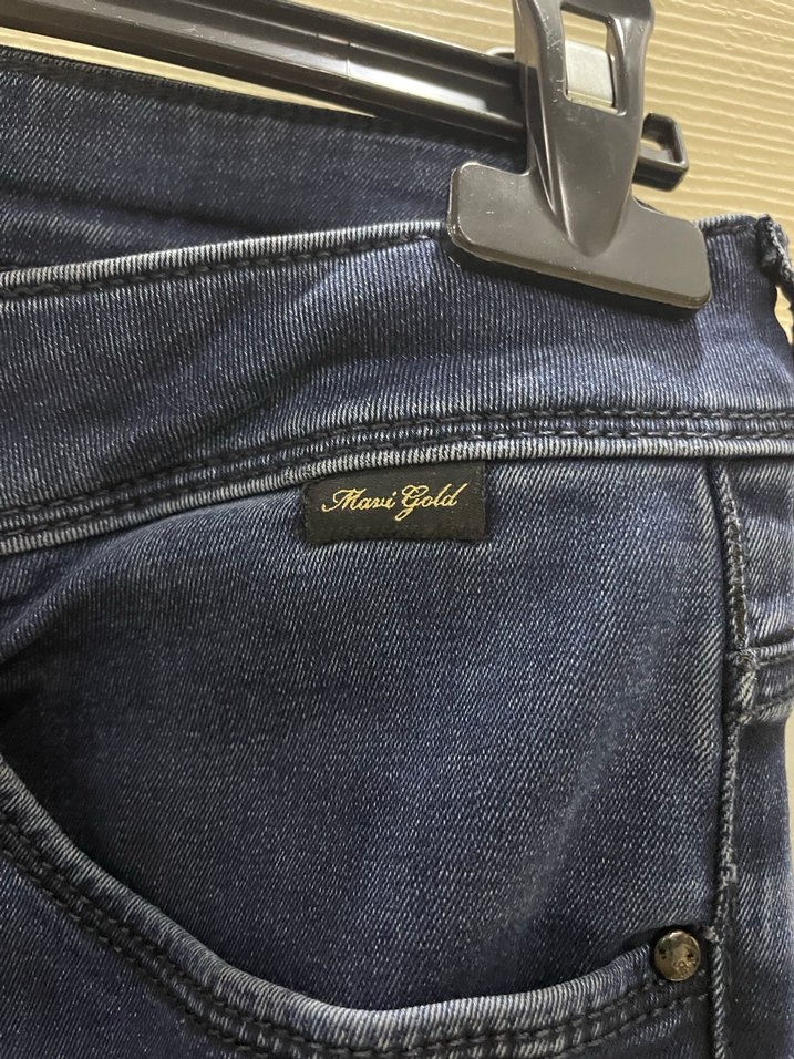 Lacivert Midi Boy Kadın Kot Pantolon - Görsel 4