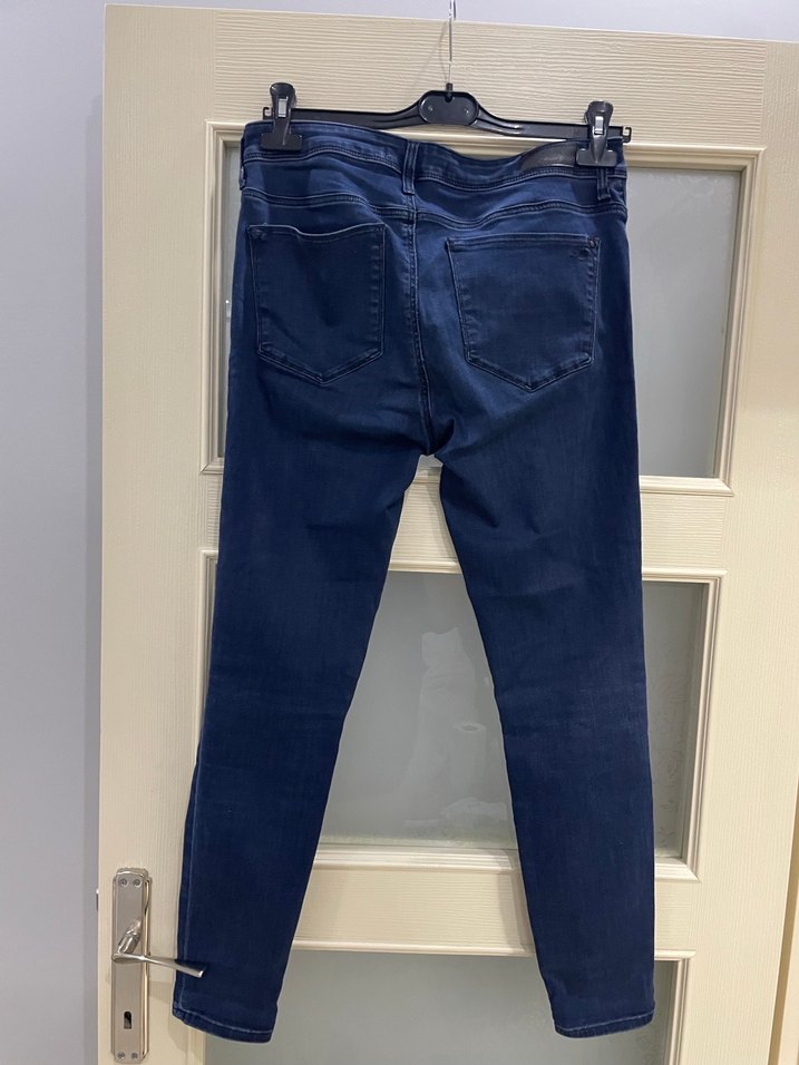 Lacivert Midi Boy Kadın Kot Pantolon - Görsel 5