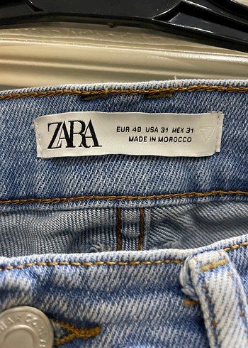 Zara Kadın Mavi Denim Rahat Kesim Kot Pantolon - Görsel 3
