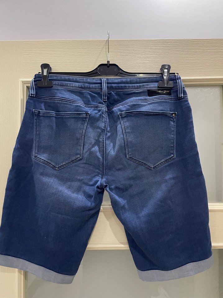 Gevşek Kesim Mavi Kot Şort - Görsel 3