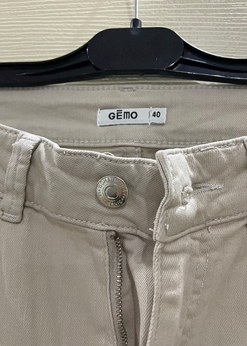 Kemerli Bej Midi Kadın Kumaş Pantolon - Görsel 4