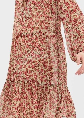 Leopar Desenli Kahverengi Midi Elbise - Görsel 2