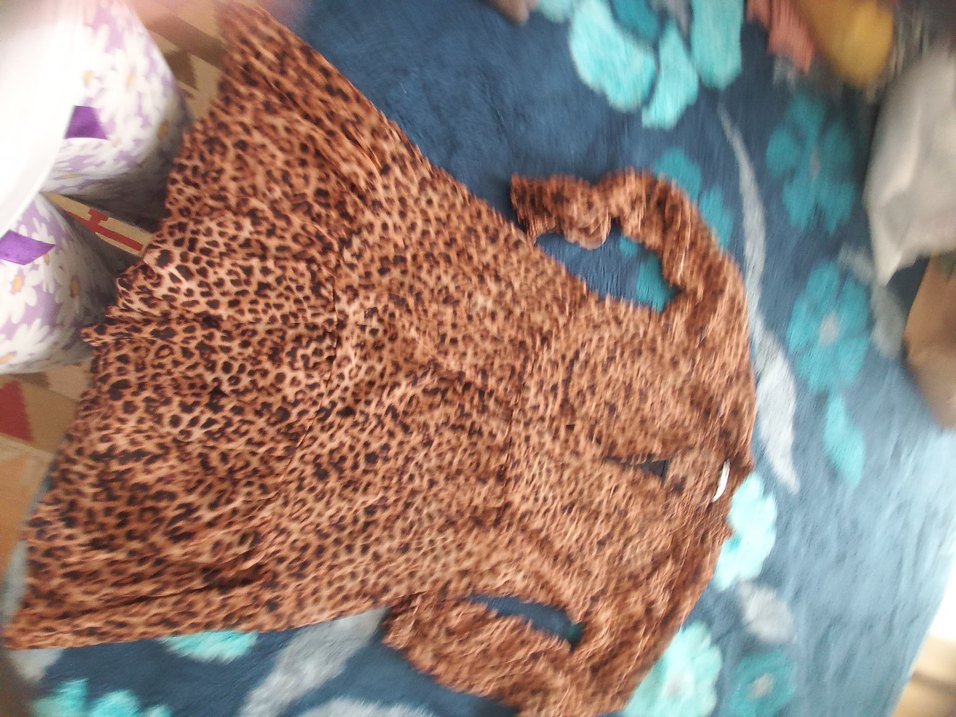 Leopar Desenli Kahverengi Midi Elbise - Görsel 4