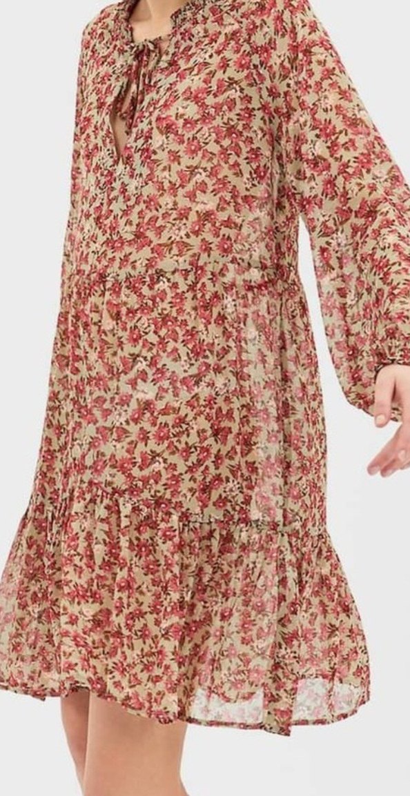 Leopar Desenli Kahverengi Midi Elbise - Görsel 2