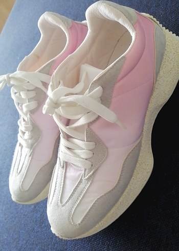 Pastel Pembe Dolgu Topuklu Kadın Spor Ayakkabı - Görsel 2