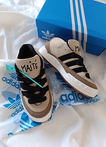 36 Beden çeşitli Renk Adidas Adematic Maité bej&vizon