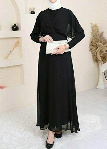 m Beden siyah Renk #elbise #abiye #kalemelbise #uzunelbise #düğünlükelbise #şifonel