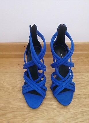 Zara Saks mavi topuklu sandalet 