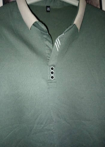 Uzun Kollu Düğmeli Yeşil Polo Tişört - Görsel 3