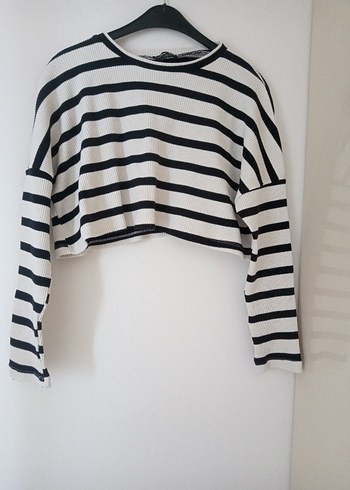 Bershka marka Çizgili Renkli Kadın Triko Kazak - Görsel 7