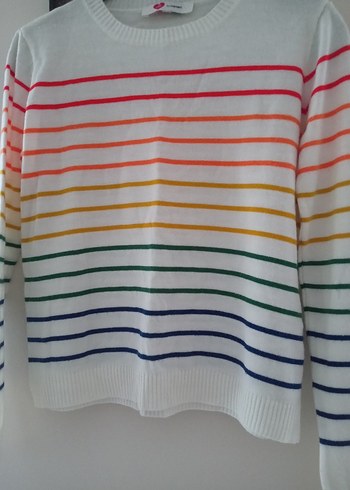 Bershka marka Çizgili Renkli Kadın Triko Kazak - Görsel 4