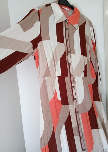 Kırmızi lacivert Kareli Düğmeli Kadın Gömlek - Görsel 8