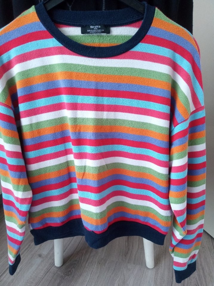 Pembe V Yaka Uzun Kollu Triko Kadın Kazak - Görsel 2