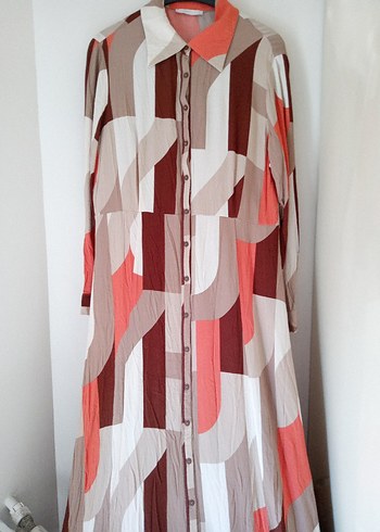 Viskon kumaş uzun elbise - Görsel 3