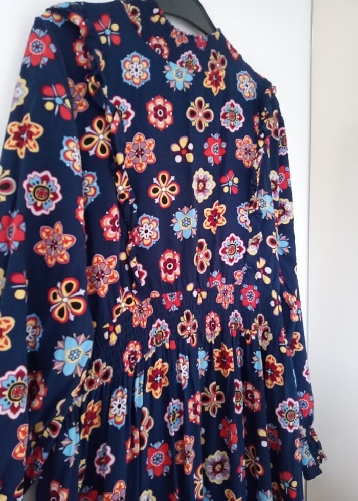 Viskon kumaş uzun elbise - Görsel 2