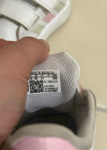 Kız Çocuk Beyaz Cırt Cırtlı Spor Ayakkabı - Görsel 4