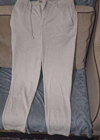 Bej Erkek Kumaş Rahat Kesim Pantolon - Görsel 2