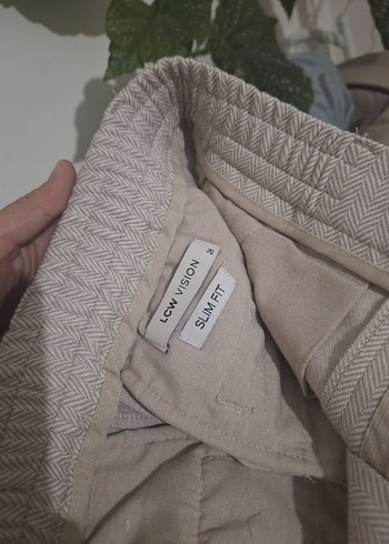 Bej Erkek Kumaş Rahat Kesim Pantolon - Görsel 5