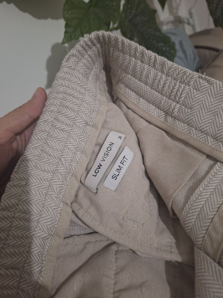 Bej Erkek Kumaş Rahat Kesim Pantolon - Görsel 5