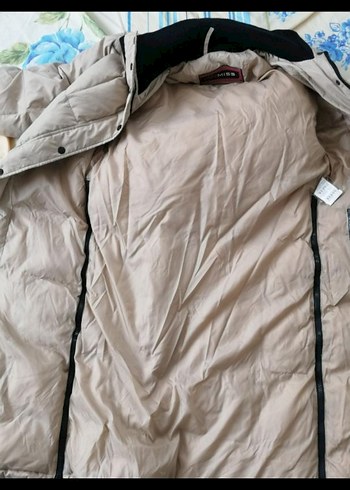 Bej Uzun Kadın Kışlık Mont - Görsel 4