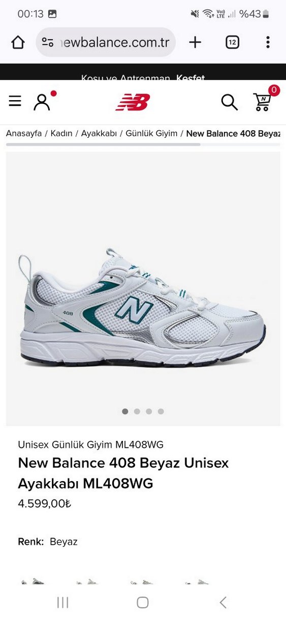 Beyaz Kadın Spor Ayakkabı - Görsel 2