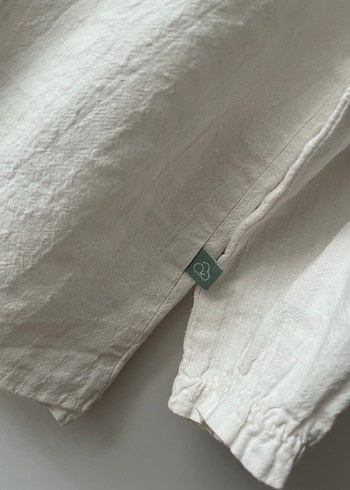 Kız Çocuk Beyaz Keten Gömlek - Görsel 2