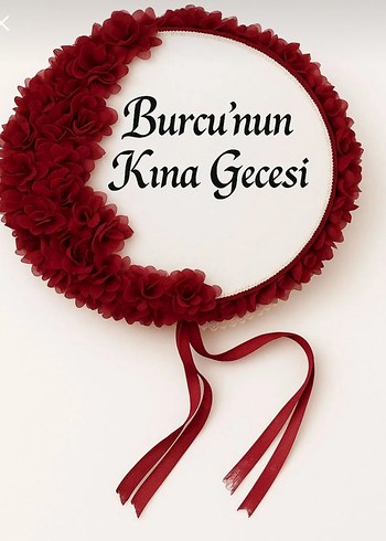 Bordo Çiçekli Bohem Gelin tefi