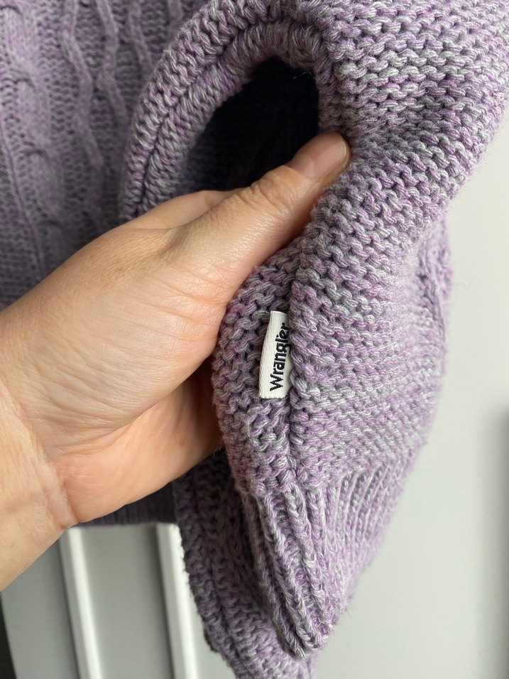 Mor Örgü Kadın Kazak, Rahat Kesim, Bisiklet Yaka - Görsel 3