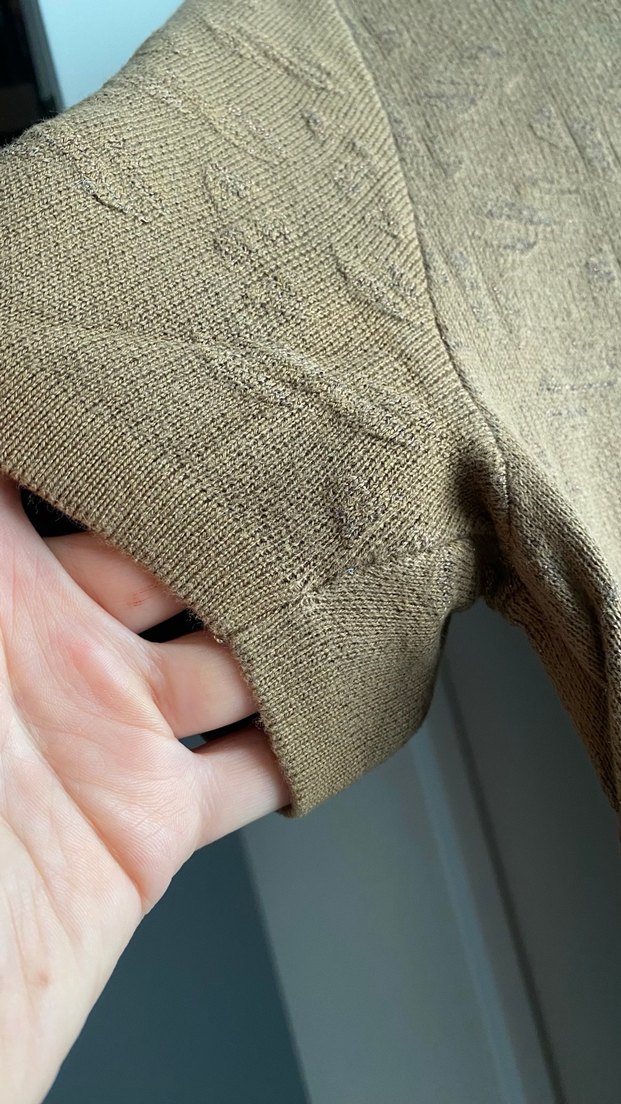 Bej Kadın Midi Triko Elbise Kısa Kollu - Görsel 5