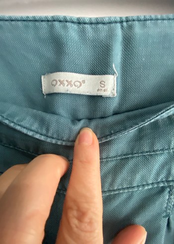 Düğmeli Turkuaz Kadın Denim Pantolon - Görsel 2