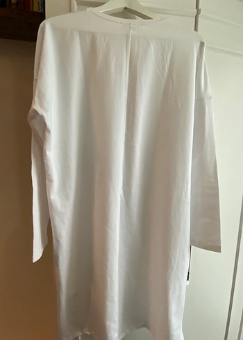 Allday Baskılı Uzun Kollu Beyaz Pamuklu Kadın Tunik/ Elbise - Görsel 7