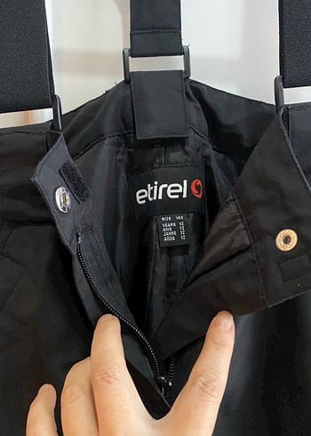 Askılı siyah kayak pantolonu - Görsel 8