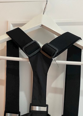 Askılı siyah kayak pantolonu - Görsel 7