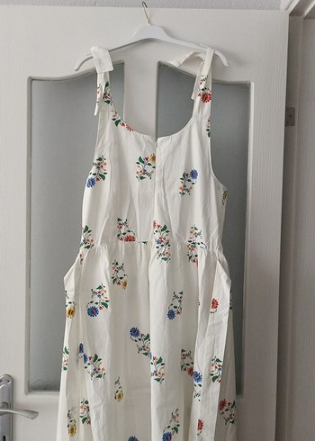 Beyaz Bohem Midi Elbise - Görsel 8