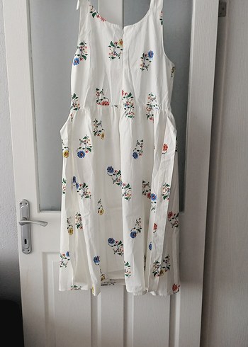 Beyaz Bohem Midi Elbise - Görsel 7