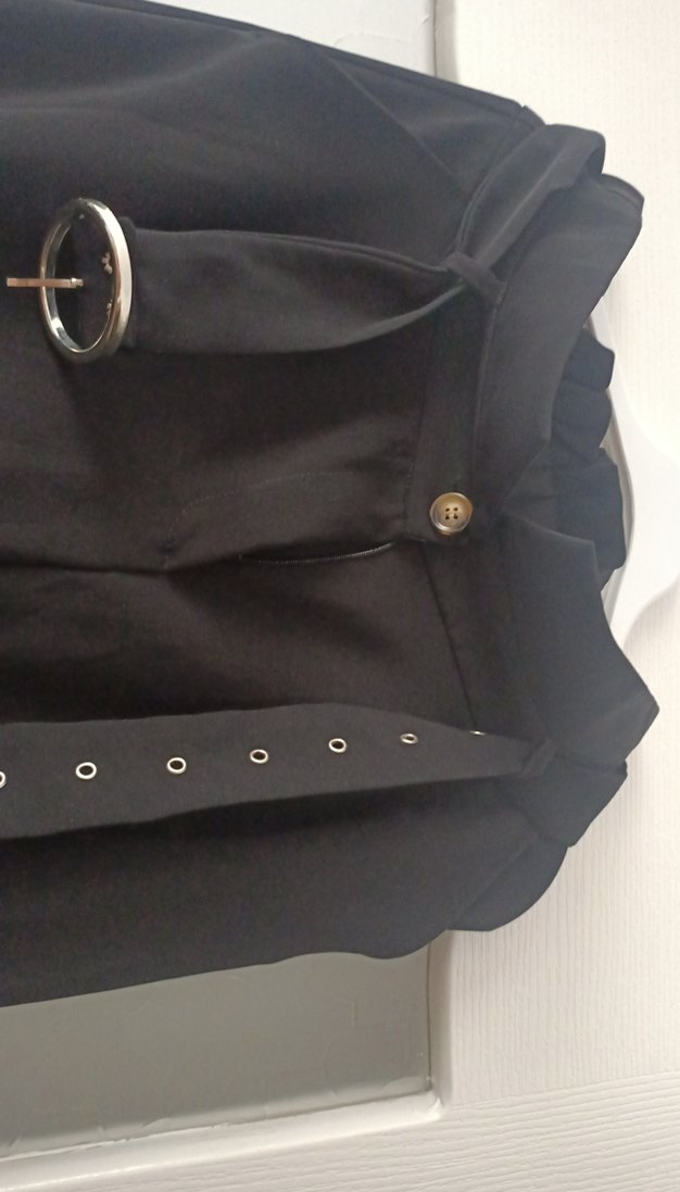 Kadın Siyah Kemerli Kumaş Pantolon - Görsel 3