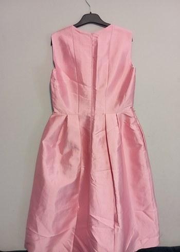 Pembe Midi Pilili V Yaka Kadın Elbise - Görsel 2