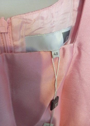 Pembe Midi Pilili V Yaka Kadın Elbise - Görsel 3